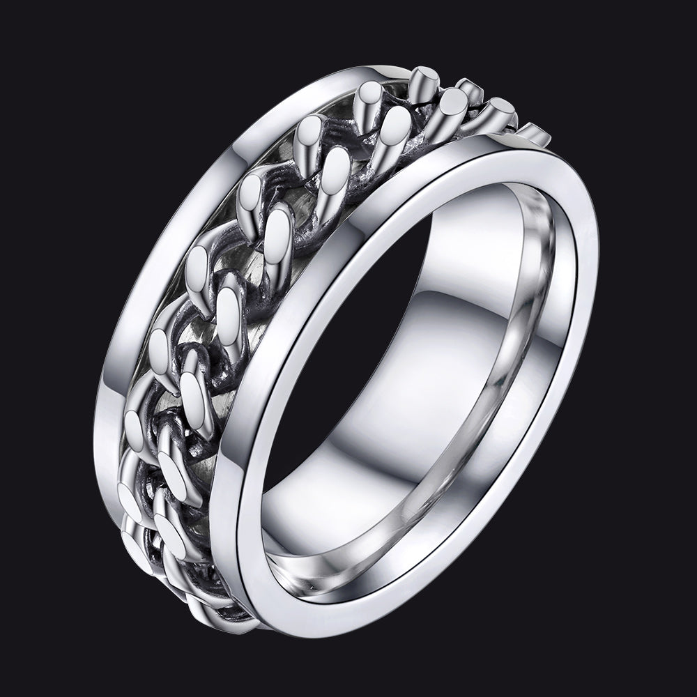 Anillo de ansiedad Trivora de cadena para hombre