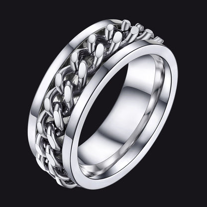 Anillo de ansiedad Trivora de cadena para hombre