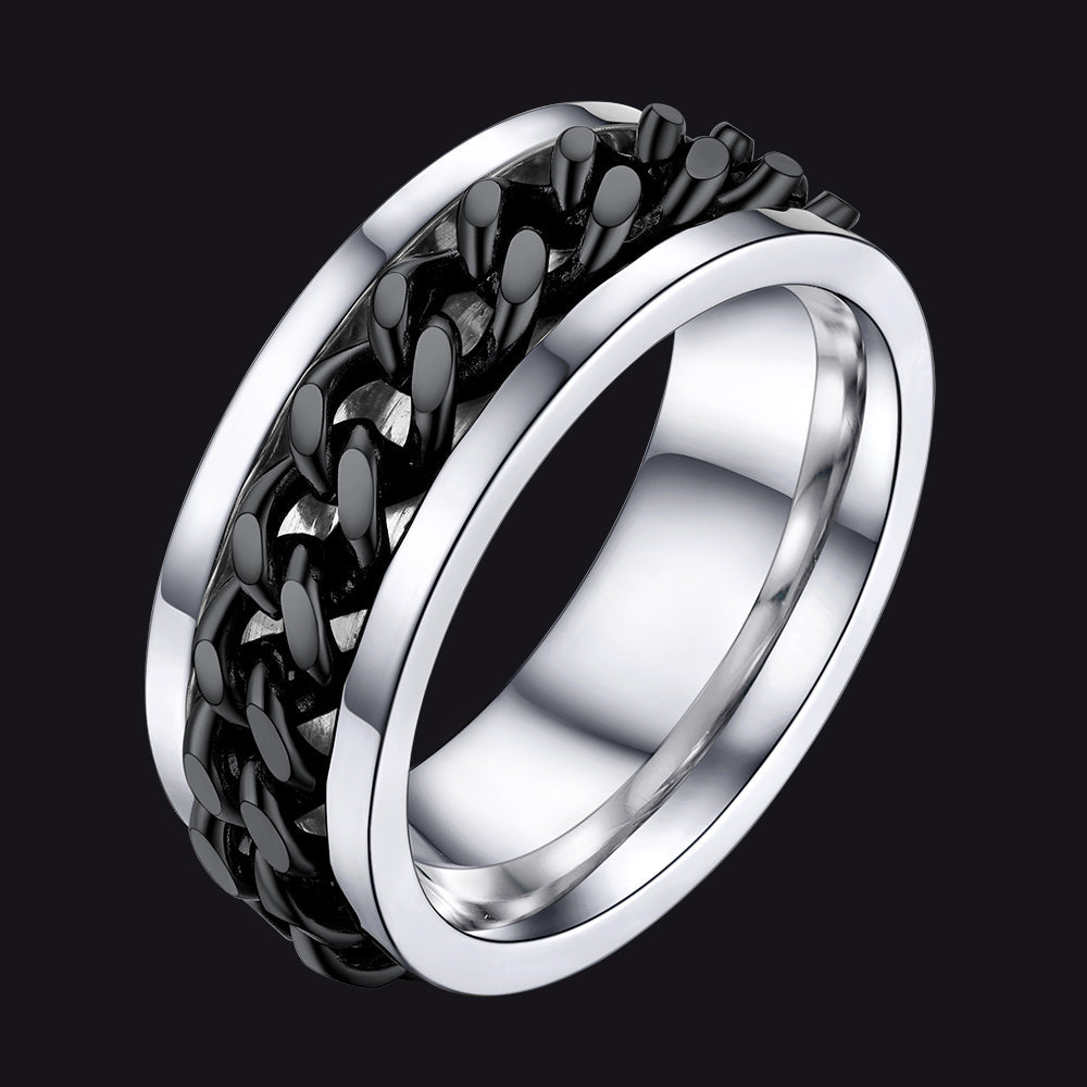 Anillo de ansiedad Trivora de cadena para hombre