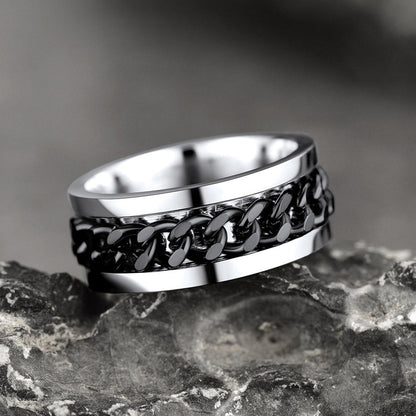 Anillo de ansiedad Trivora de cadena para hombre