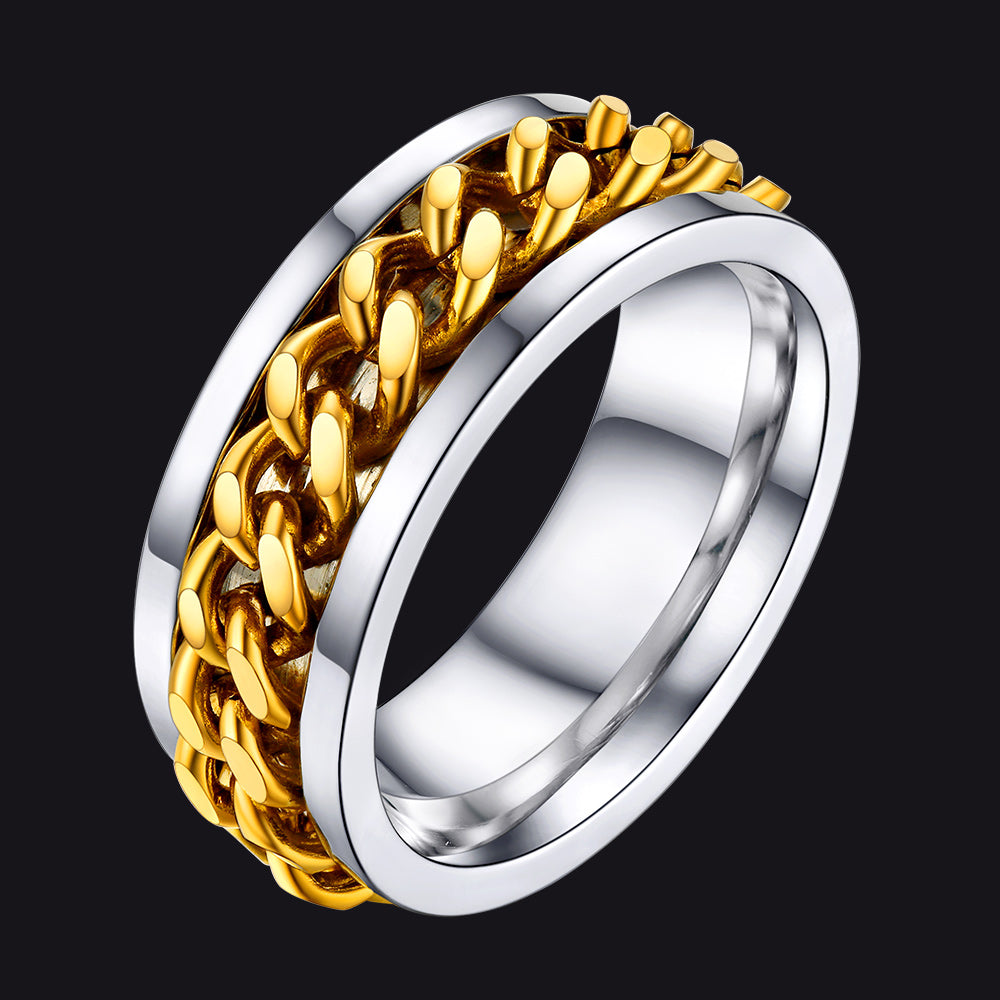 Anillo de ansiedad Trivora de cadena para hombre