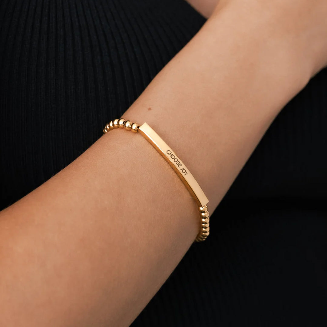 Choose Joy Gold Beaded Inspire Bracelet