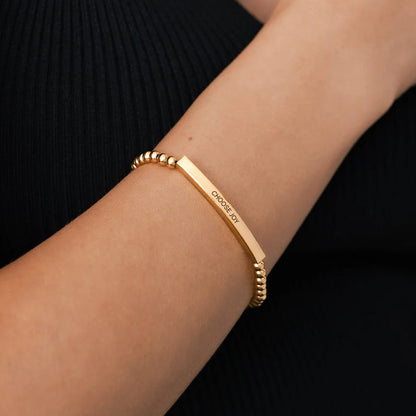 Choose Joy Gold Beaded Inspire Bracelet