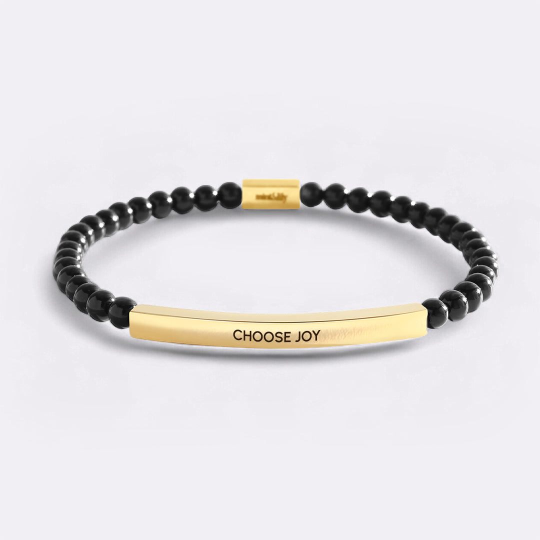 Choose Joy Gold Beaded Inspire Bracelet