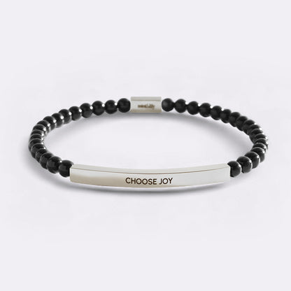 Choose Joy Silver Beaded Inspire Bracelet