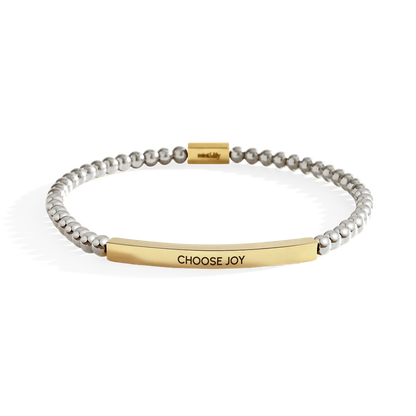 Choose Joy Gold Beaded Inspire Bracelet