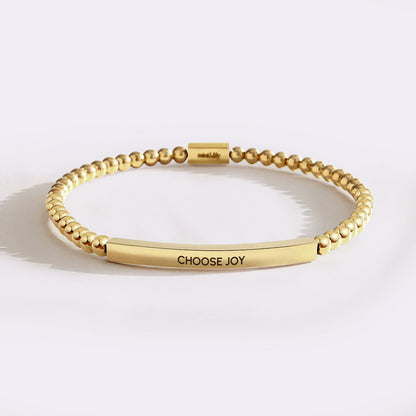 Choose Joy Gold Beaded Inspire Bracelet
