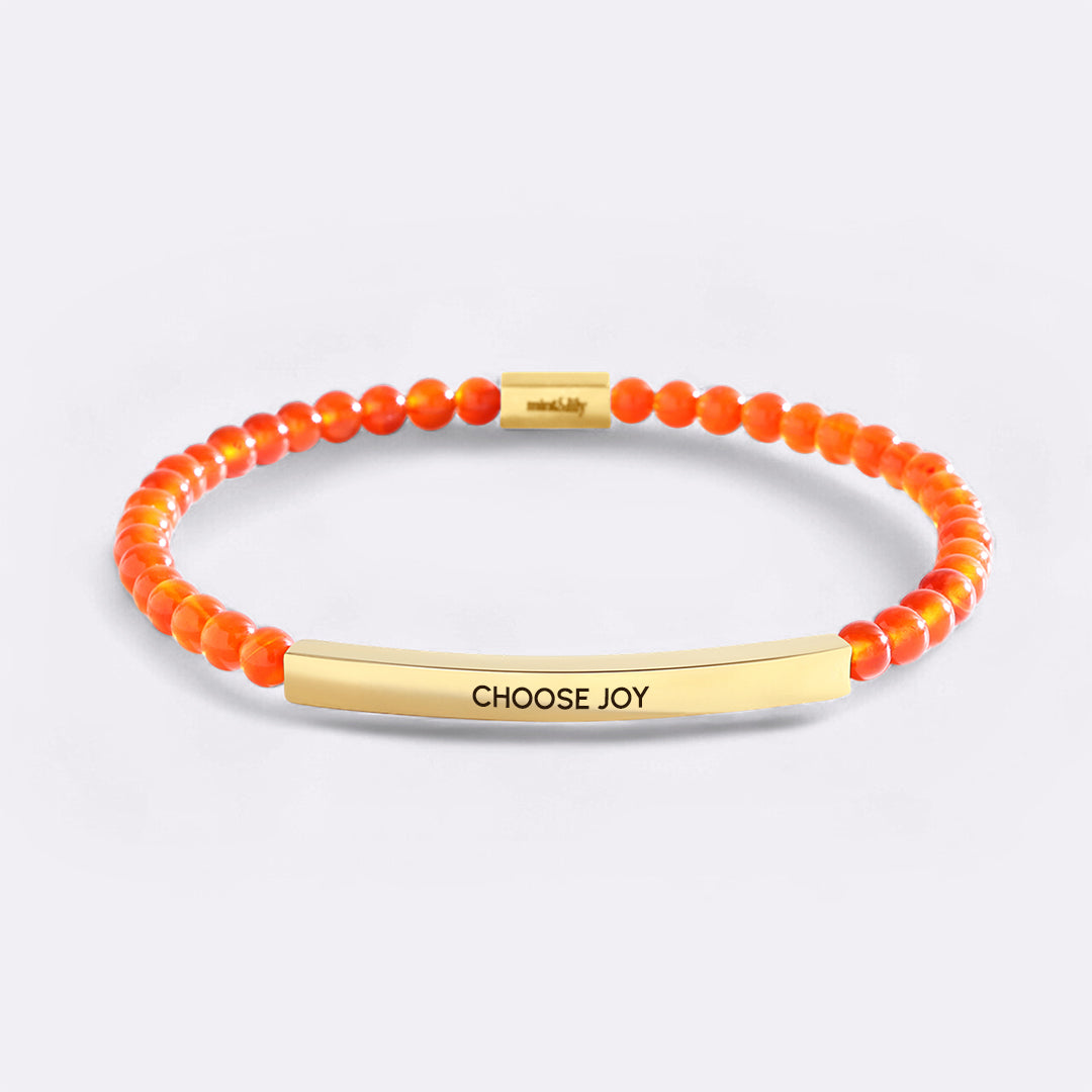 Choose Joy Gold Beaded Inspire Bracelet