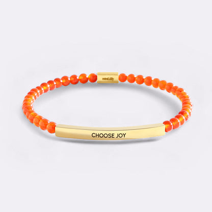 Choose Joy Gold Beaded Inspire Bracelet