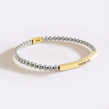 Choose Joy Gold Beaded Inspire Bracelet