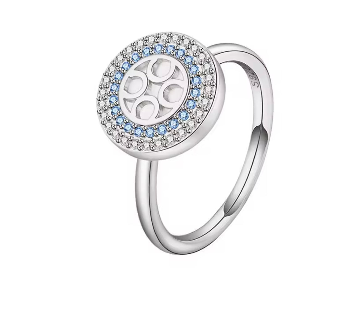 Anillo de plata de armonía celestial