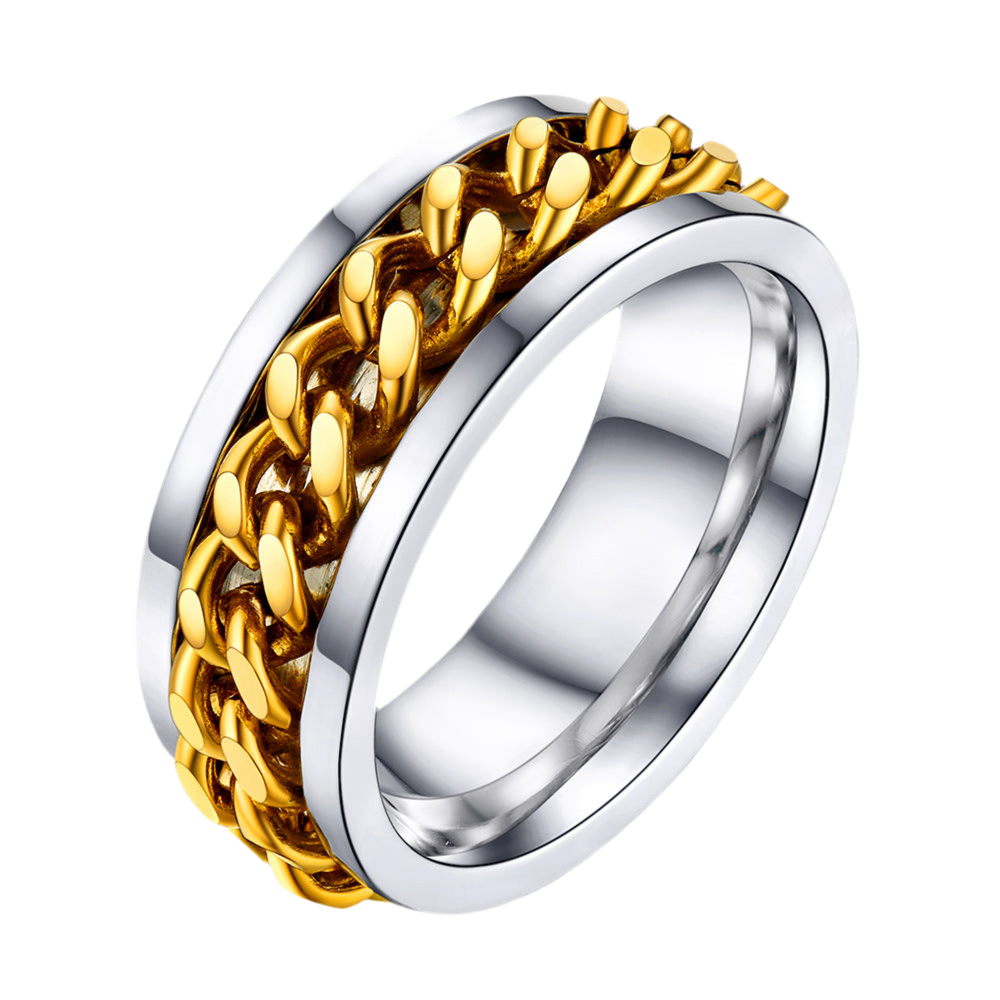 Anillo de ansiedad Trivora de cadena para hombre