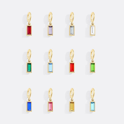 Dainty Baguette Birthstone Charm