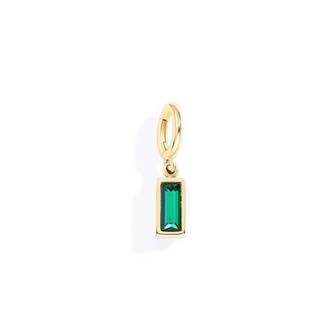 Dainty Baguette Birthstone Charm