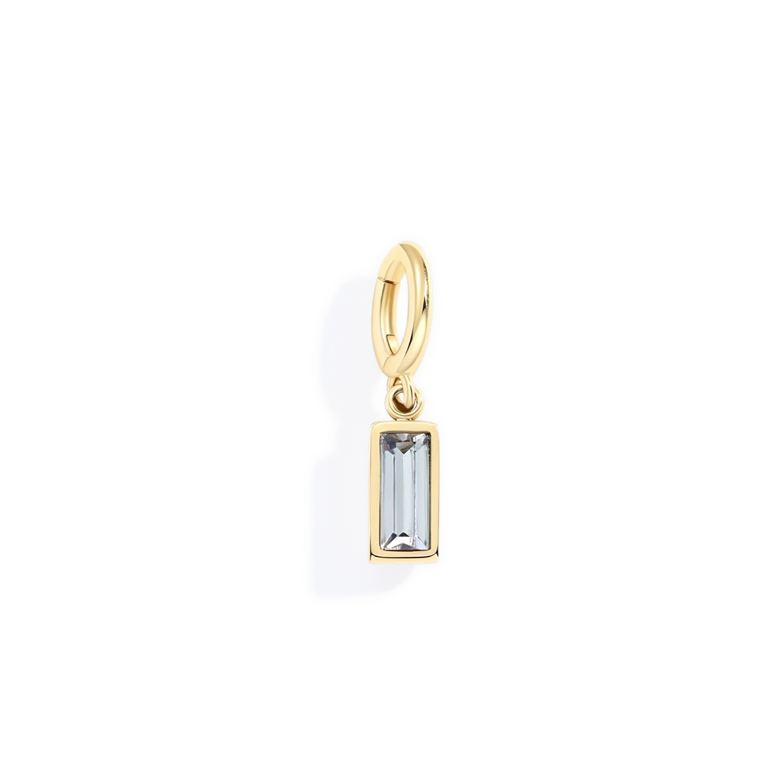 Dainty Baguette Birthstone Charm