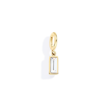 Dainty Baguette Birthstone Charm