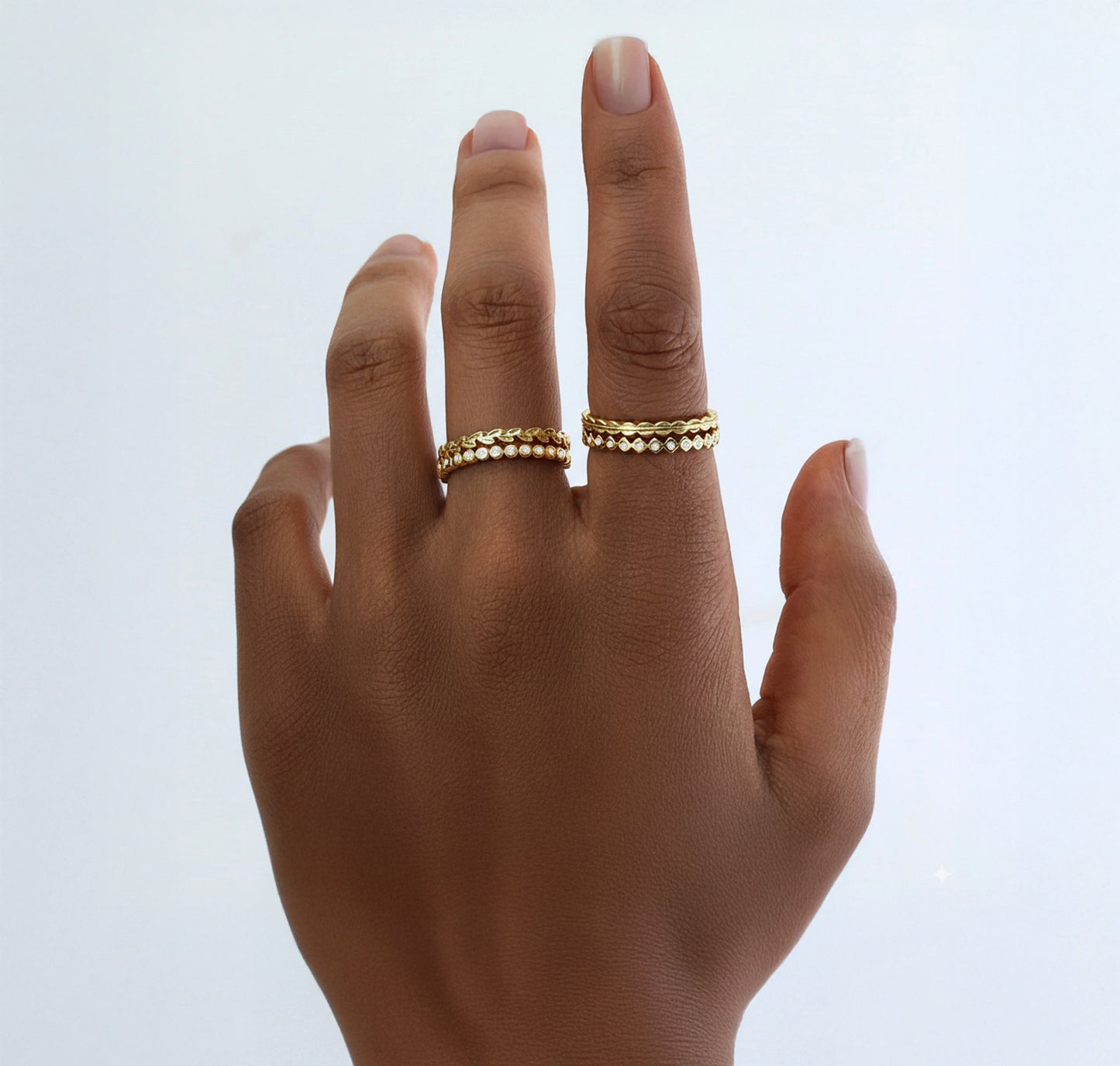 Dainty Gold Mini Ring Set