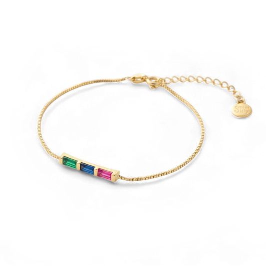 Dainty Baguette Birthstone Bracelet