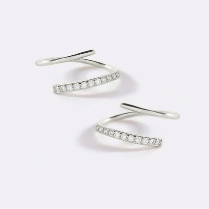 Double Loop Huggie Hoop Earrings