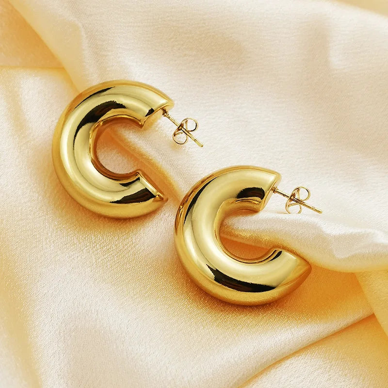 Kallie Gold Chunky Hoop Earrings