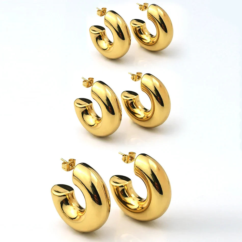Kallie Gold Chunky Hoop Earrings