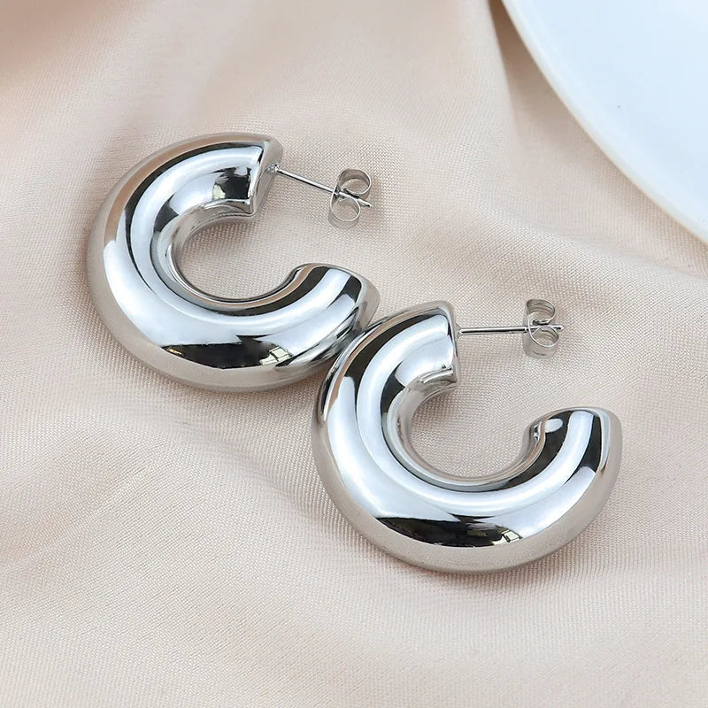 Kallie Gold Chunky Hoop Earrings