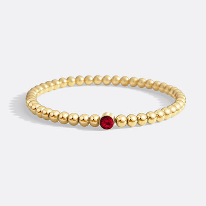 Gold Beaded Bubble Birthstone Bracelet