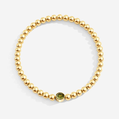 Gold Beaded Bubble Birthstone Bracelet