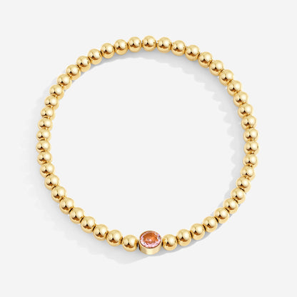 Gold Beaded Bubble Birthstone Bracelet