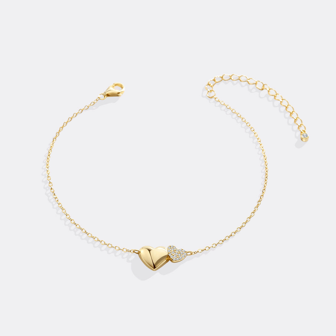 Gold Heart Pavé Bracelet