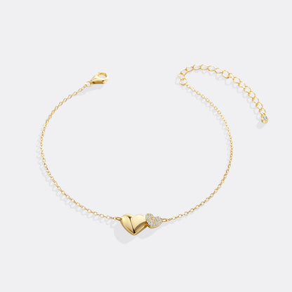 Gold Heart Pavé Bracelet
