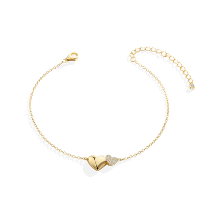 Gold Heart Pavé Bracelet