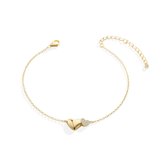Gold Heart Pavé Bracelet