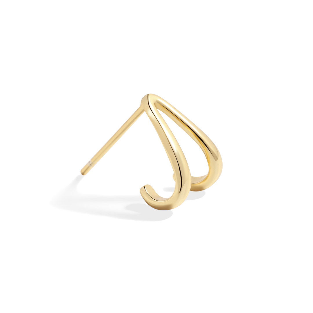 Gold Wishbone Huggie Earrings