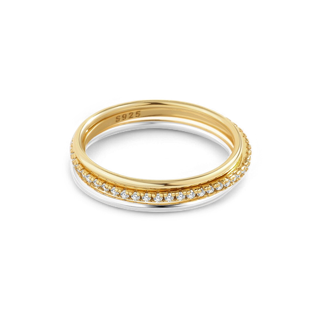 Gold and Silver Stacking Ring Set