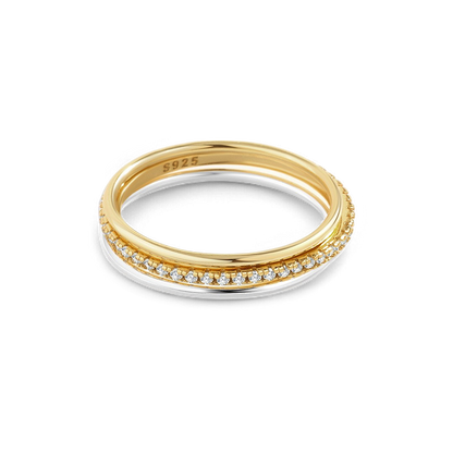 Gold and Silver Stacking Ring Set