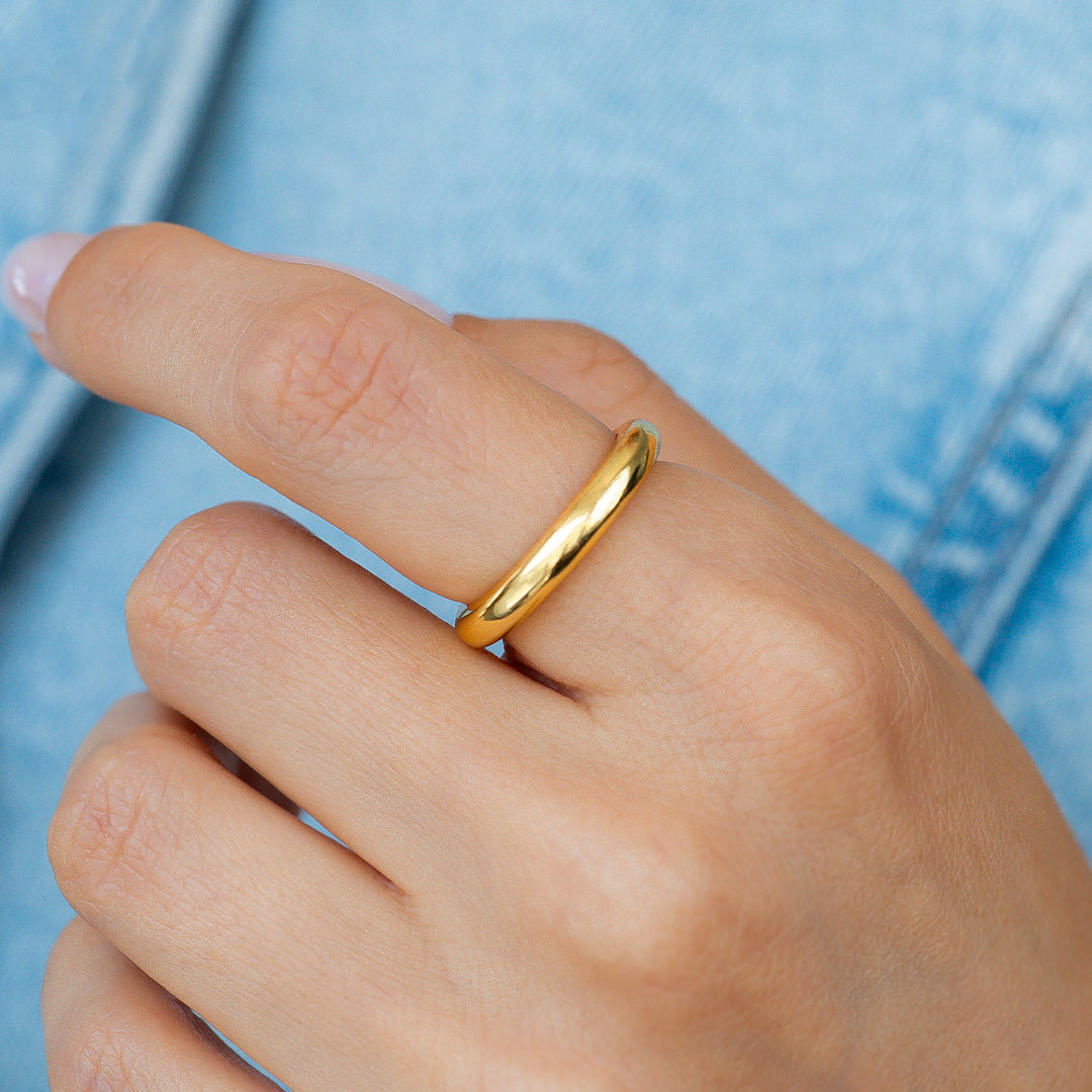 Half Round Band Stacking Ring