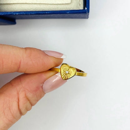 Gold Spinning Heart Celestial Adjustable Ring