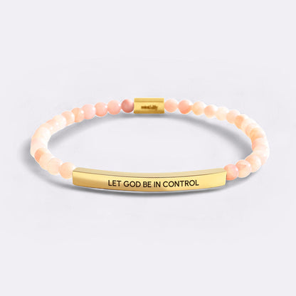 Let God Be In Control Gold Beaded Inspire Bracelet