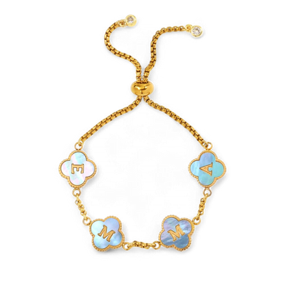 Colorful Clover Custom Name Bracelet