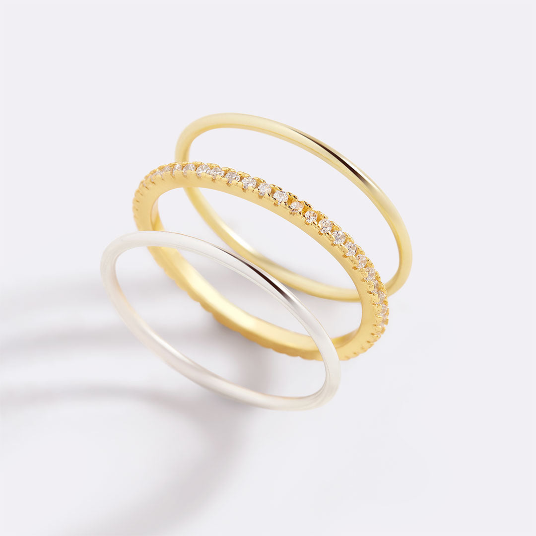 Gold and Silver Stacking Ring Set