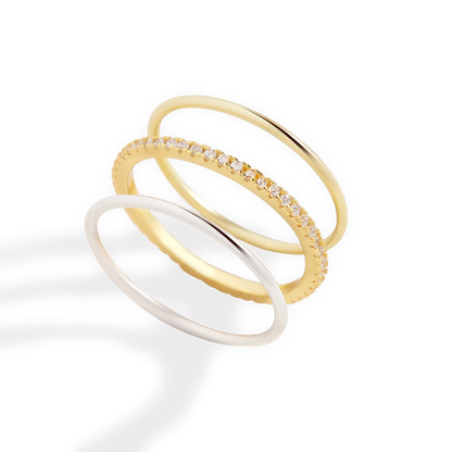 Gold and Silver Stacking Ring Set