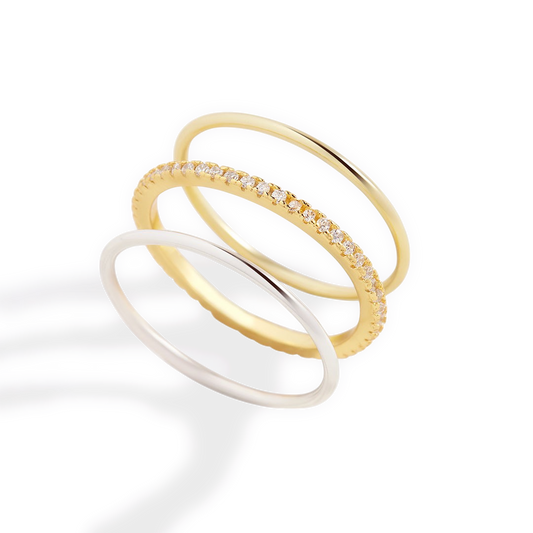 Gold and Silver Stacking Ring Set