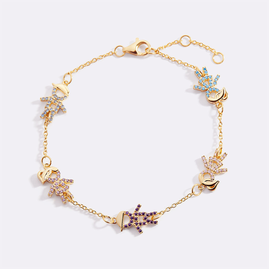 Personalized Mom Bracelet With Birthstone Kids