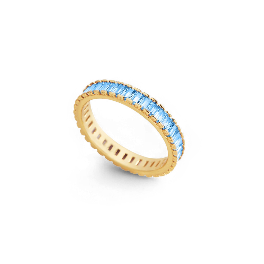 Baguette Birthstone Eternity Band