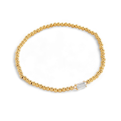 Gold Beaded Birthstone Bracelet