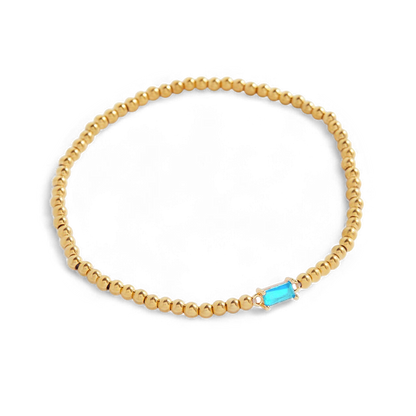 Gold Beaded Birthstone Bracelet