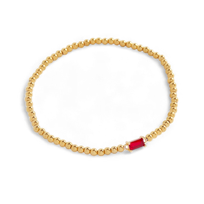 Gold Beaded Birthstone Bracelet