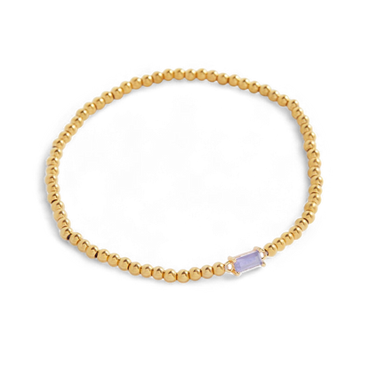 Gold Beaded Birthstone Bracelet
