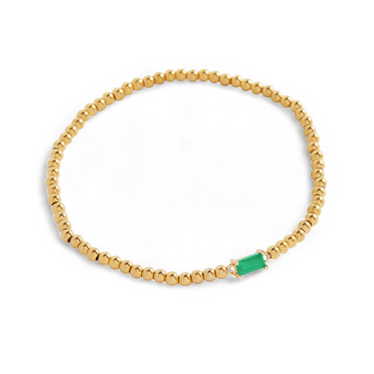 Gold Beaded Birthstone Bracelet